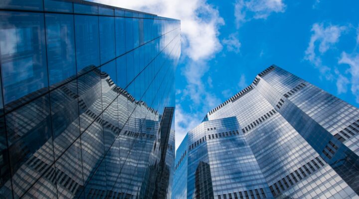low angle photography of high rise building